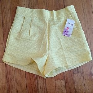 NWT High Waisted Yellow Shorts